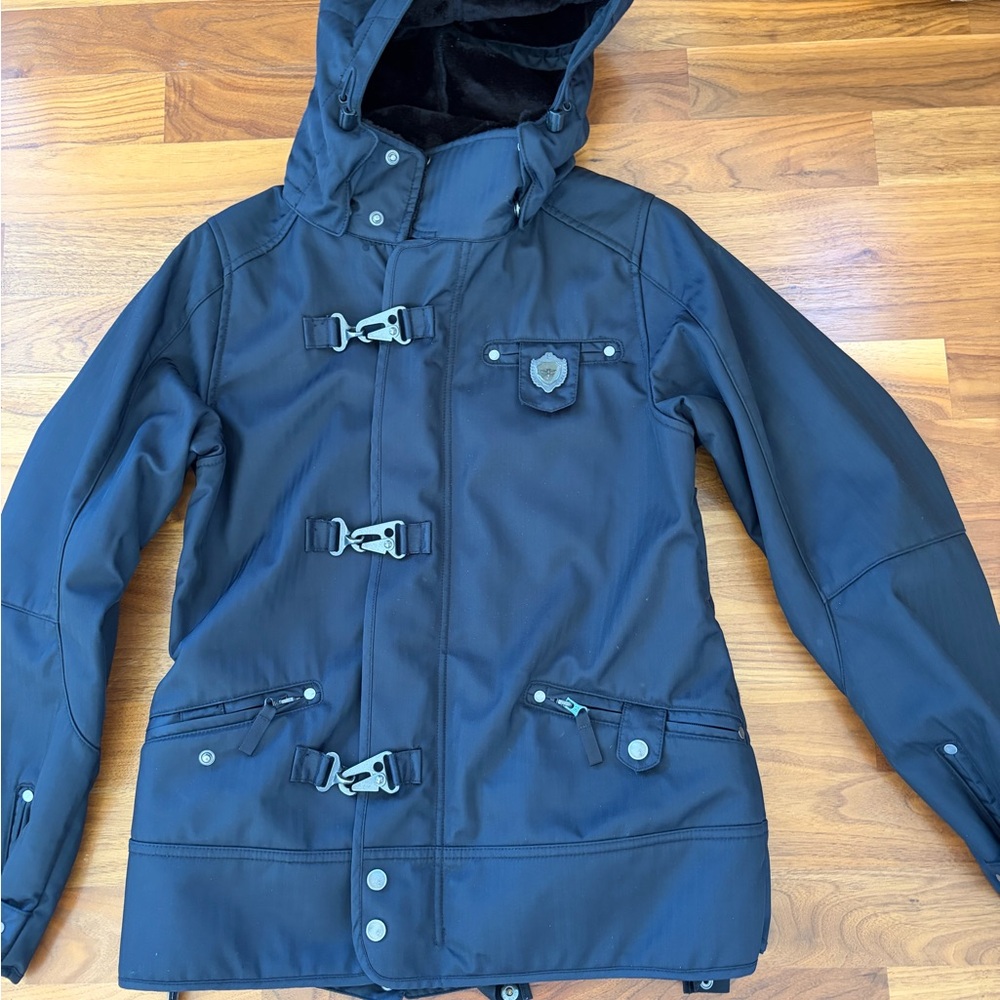 Burton Black Hooded Snowboard Jacket NWOT